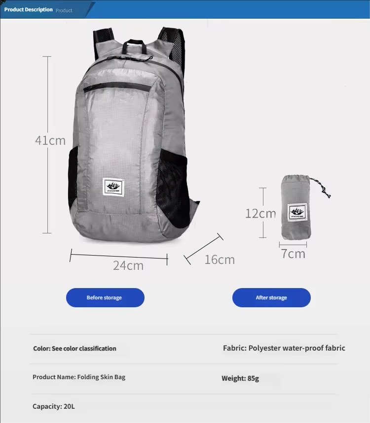 Waterproof Polyester Softback Trekking Backpack detail image