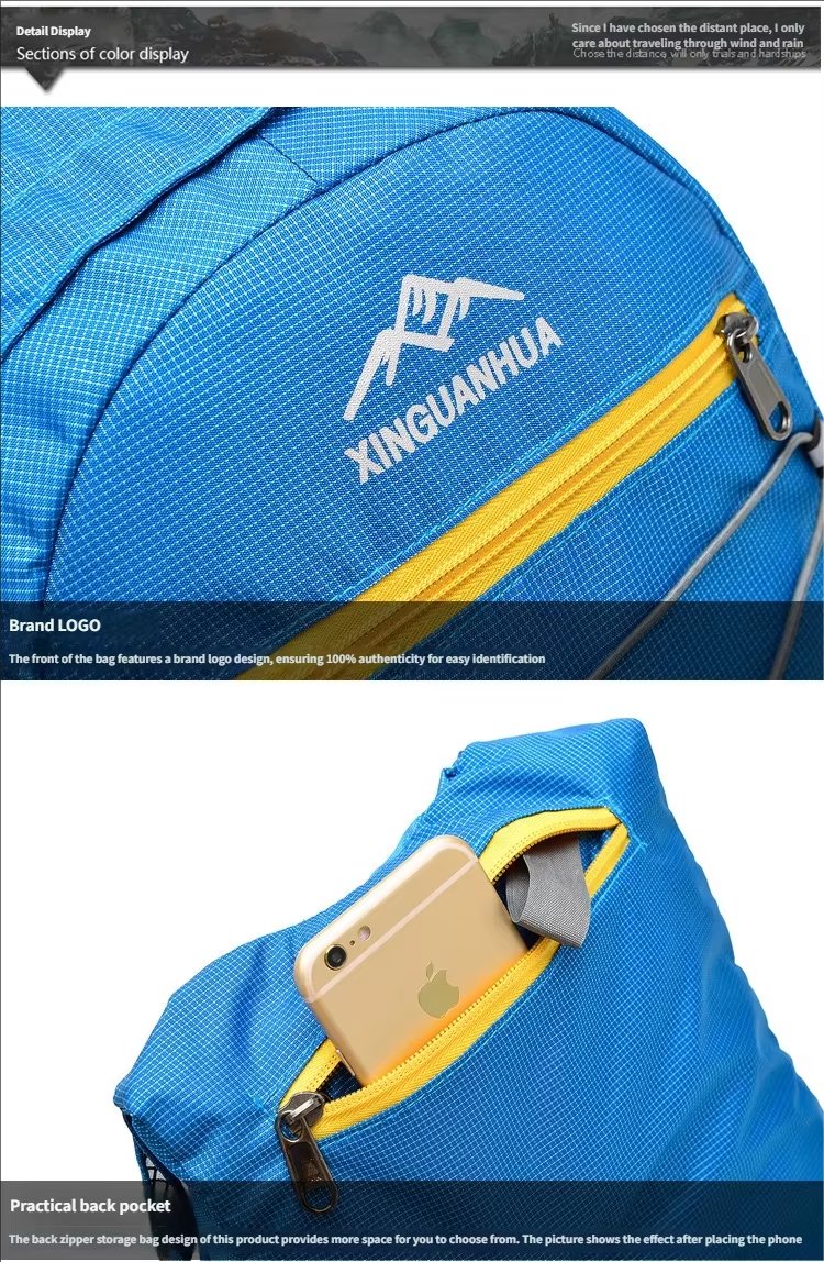 Waterproof Travel Nylon Trekking Backpack detail image