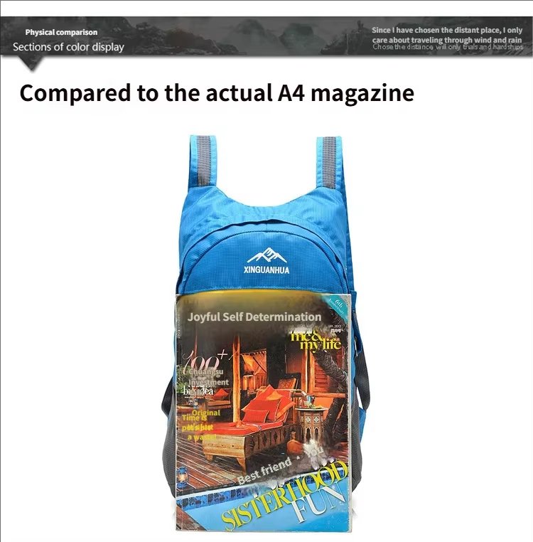 Waterproof Travel Nylon Trekking Backpack detail image