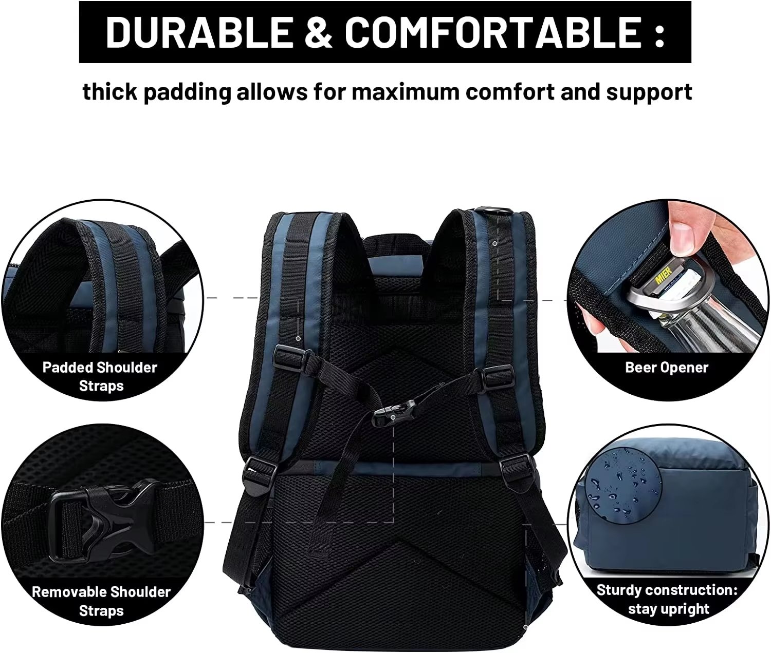 Customized Large Capacity Collapsible Insulated Cooler Bag Leakproof Lunch Box Waterproof Portable Soft Picnic Tote - product detail