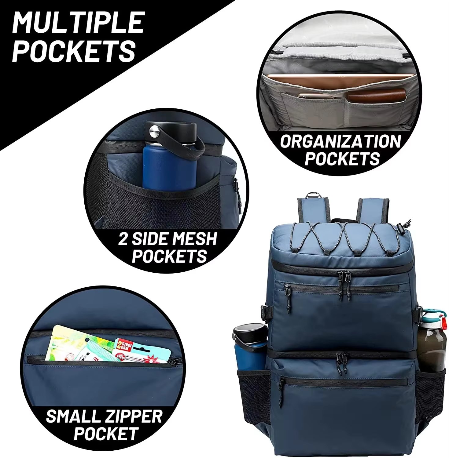 Customized Large Capacity Collapsible Insulated Cooler Bag Leakproof Lunch Box Waterproof Portable Soft Picnic Tote - product detail