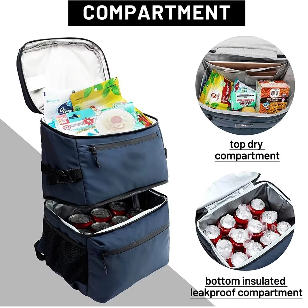 Customized Large Capacity Collapsible Insulated Cooler Bag Leakproof Lunch Box Waterproof Portable Soft Picnic Tote - product detail