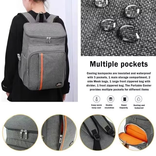 Design Oxford Leakproof Outdoor Travel Insulated Picnic Lunch Bag Freezer Beach Cooling Back Pack Cooler Backpacks - product detail