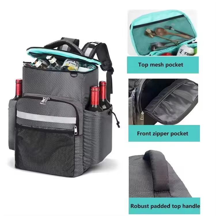 Hot Fashion Cheap Thermal Insulated Food Lunch Beach Cooler Bags Picnic Bag with Thickened Aluminum Foil and - product detail