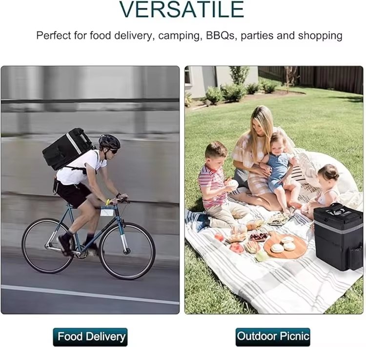 Custom Large Capacity Double Layer Insulated Lunch Bag Eco-Friendly Oxford Cooler for Outdoor Camping Picnic - product detail