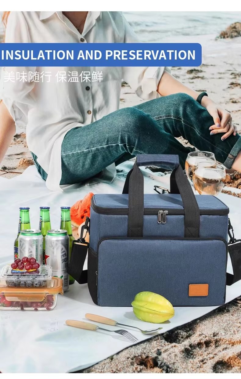 Large Capacity Camping Thermal Insulated Picnic Lunch Box Portable Tote Handbag Waterproof Food Storage Cooler Bag - product detail