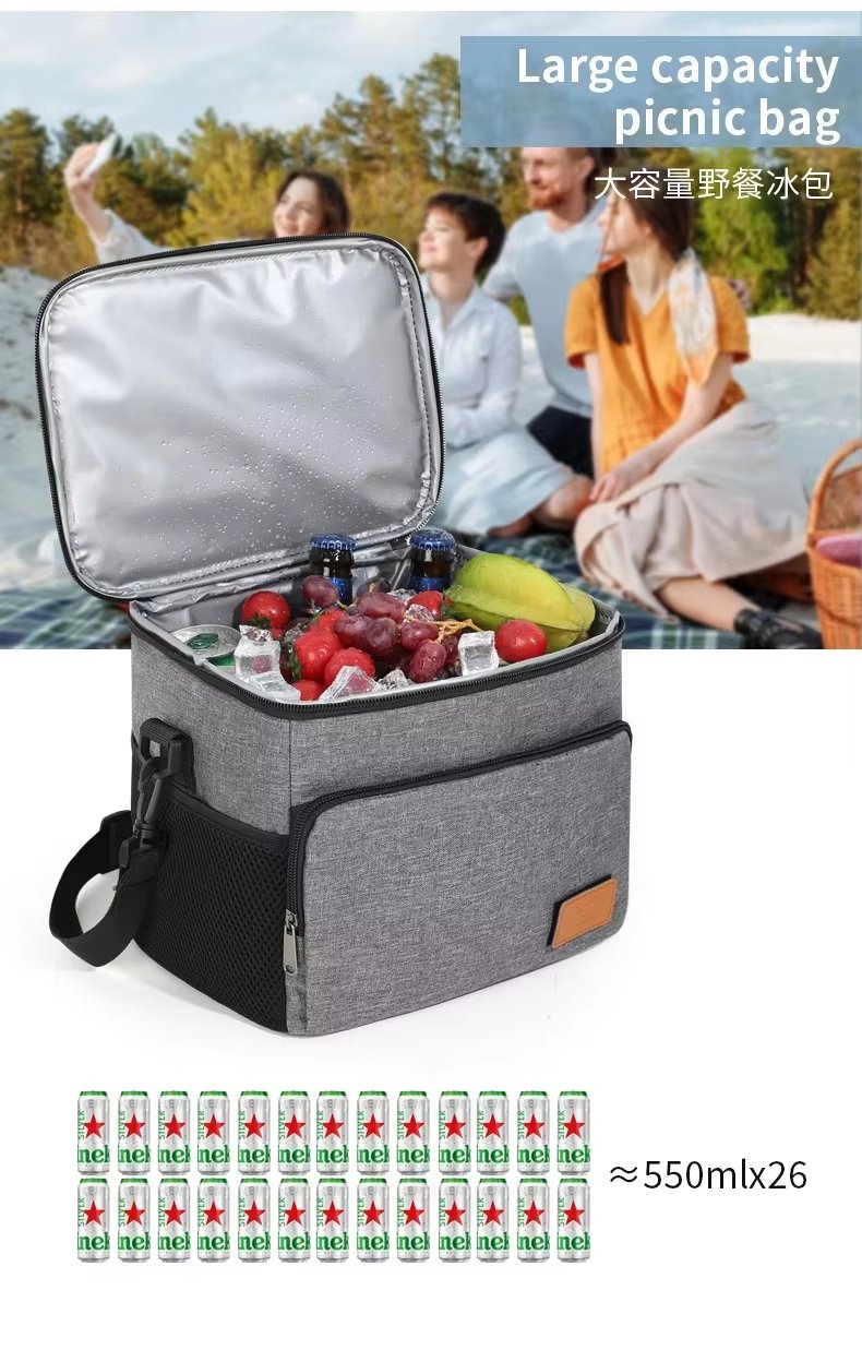 Large Capacity Camping Thermal Insulated Picnic Lunch Box Portable Tote Handbag Waterproof Food Storage Cooler Bag - product detail