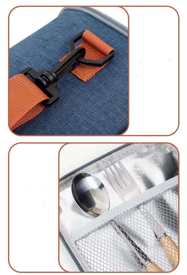 Fashion Oxford Cloth Aluminum Foil Thermal Insulated Lunch Bag with Shoulder Strap Waterproof Portable Picnic Cooler Bag - product detail
