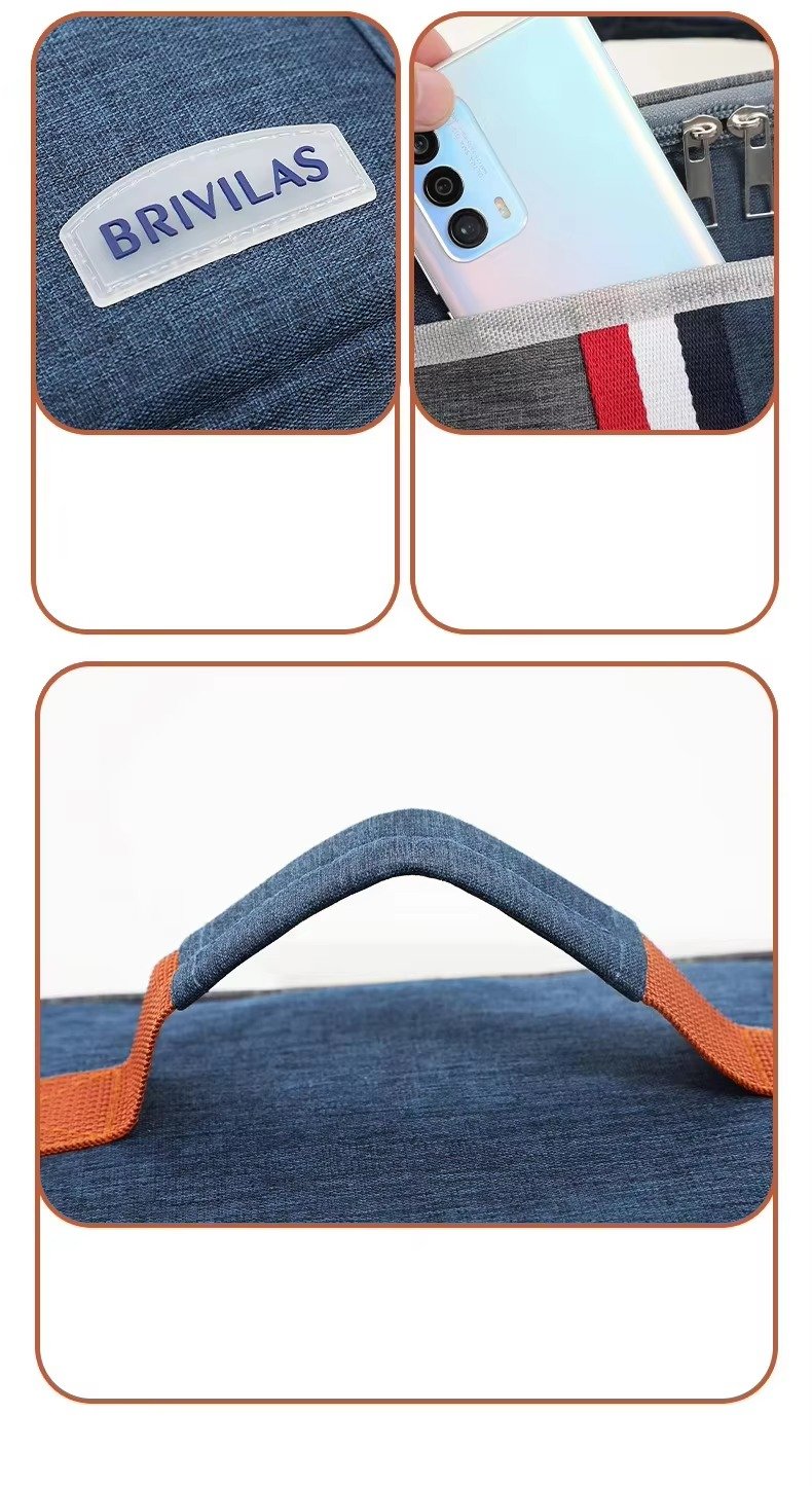 Fashion Oxford Cloth Aluminum Foil Thermal Insulated Lunch Bag with Shoulder Strap Waterproof Portable Picnic Cooler Bag - product detail