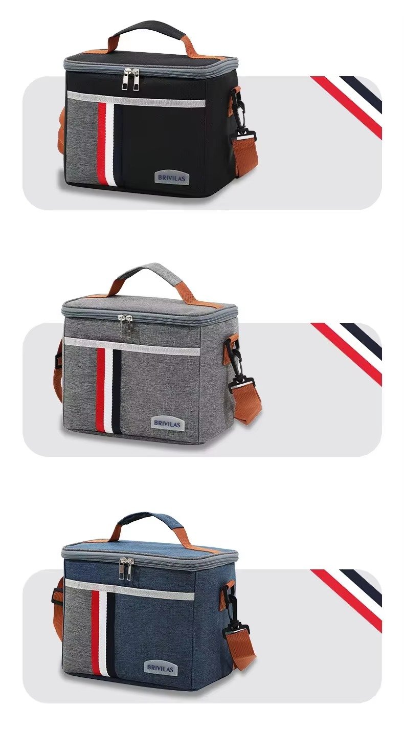 Fashion Oxford Cloth Aluminum Foil Thermal Insulated Lunch Bag with Shoulder Strap Waterproof Portable Picnic Cooler Bag - product detail