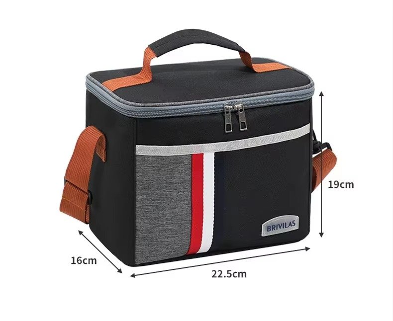 Fashion Oxford Cloth Aluminum Foil Thermal Insulated Lunch Bag with Shoulder Strap Waterproof Portable Picnic Cooler Bag - product detail