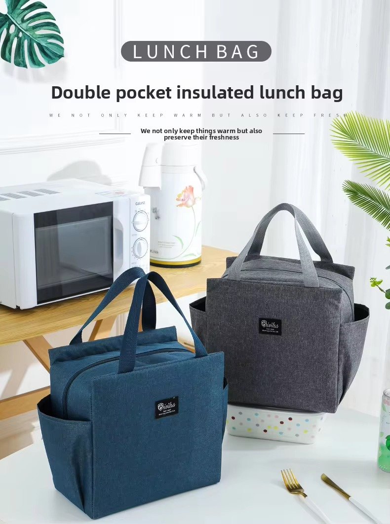 Custom Logo Thermal Lunch Bag Waterproof Portable Cooler Tote Bags Thickened Insulation Aluminum Foil Lining Zipper Ice Pack product detail