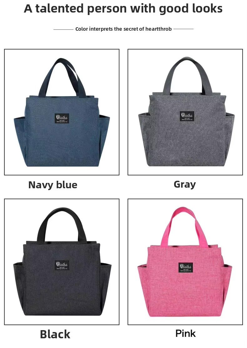 Custom Logo Thermal Lunch Bag Waterproof Portable Cooler Tote Bags Thickened Insulation Aluminum Foil Lining Zipper Ice Pack product detail