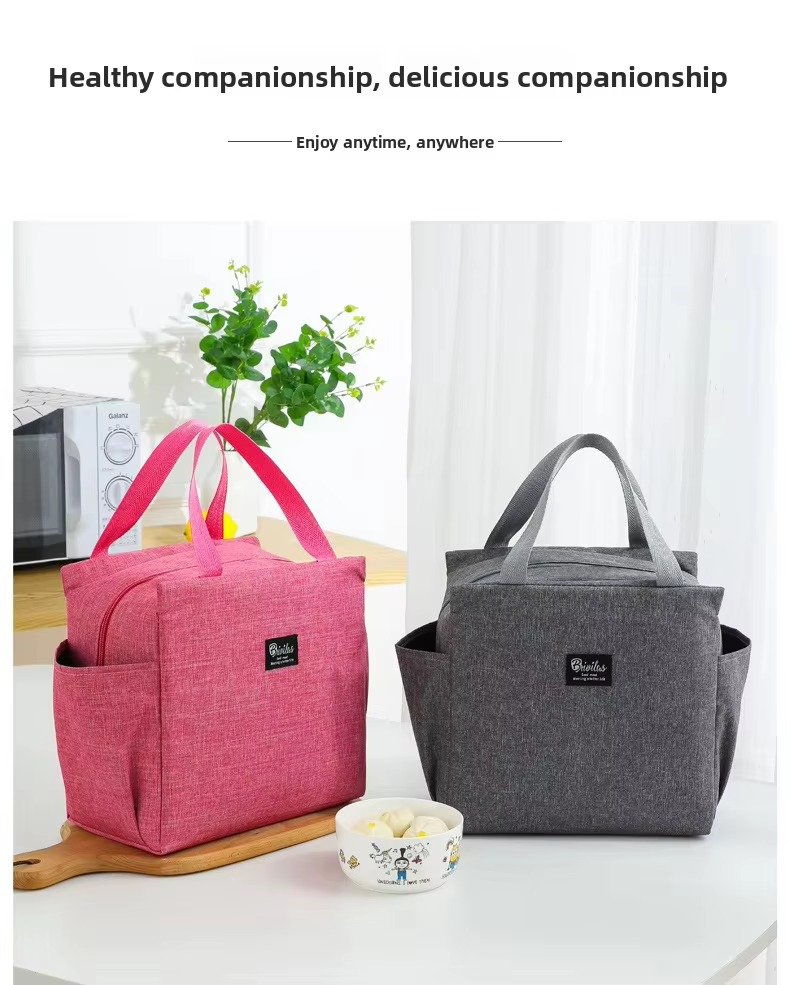 Custom Logo Thermal Lunch Bag Waterproof Portable Cooler Tote Bags Thickened Insulation Aluminum Foil Lining Zipper Ice Pack product detail