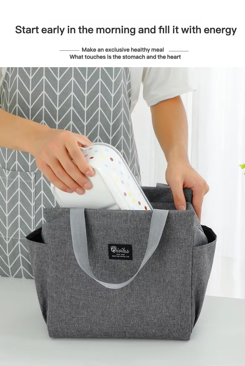 Custom Logo Thermal Lunch Bag Waterproof Portable Cooler Tote Bags Thickened Insulation Aluminum Foil Lining Zipper Ice Pack product detail