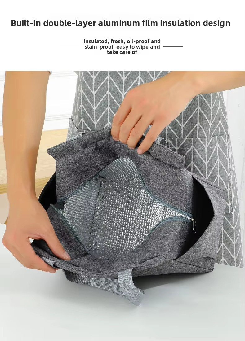 Custom Logo Thermal Lunch Bag Waterproof Portable Cooler Tote Bags Thickened Insulation Aluminum Foil Lining Zipper Ice Pack product detail