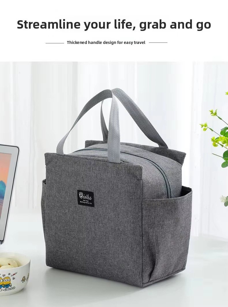 Custom Logo Thermal Lunch Bag Waterproof Portable Cooler Tote Bags Thickened Insulation Aluminum Foil Lining Zipper Ice Pack product detail