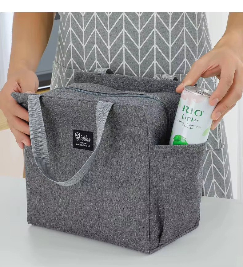 Custom Logo Thermal Lunch Bag Waterproof Portable Cooler Tote Bags Thickened Insulation Aluminum Foil Lining Zipper Ice Pack product detail