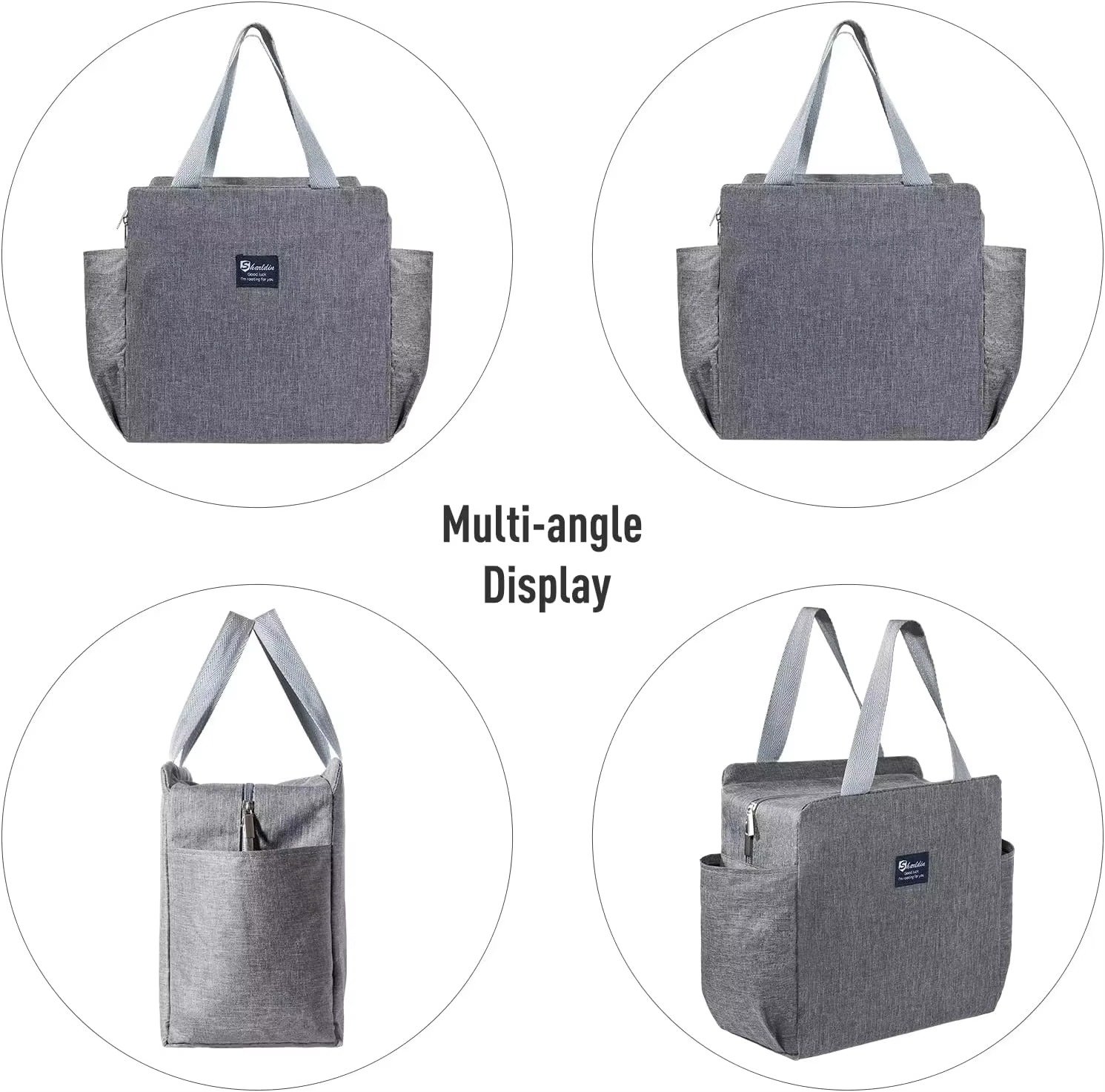Custom Logo Thermal Lunch Bag Waterproof Portable Cooler Tote Bags Thickened Insulation Aluminum Foil Lining Zipper Ice Pack product detail