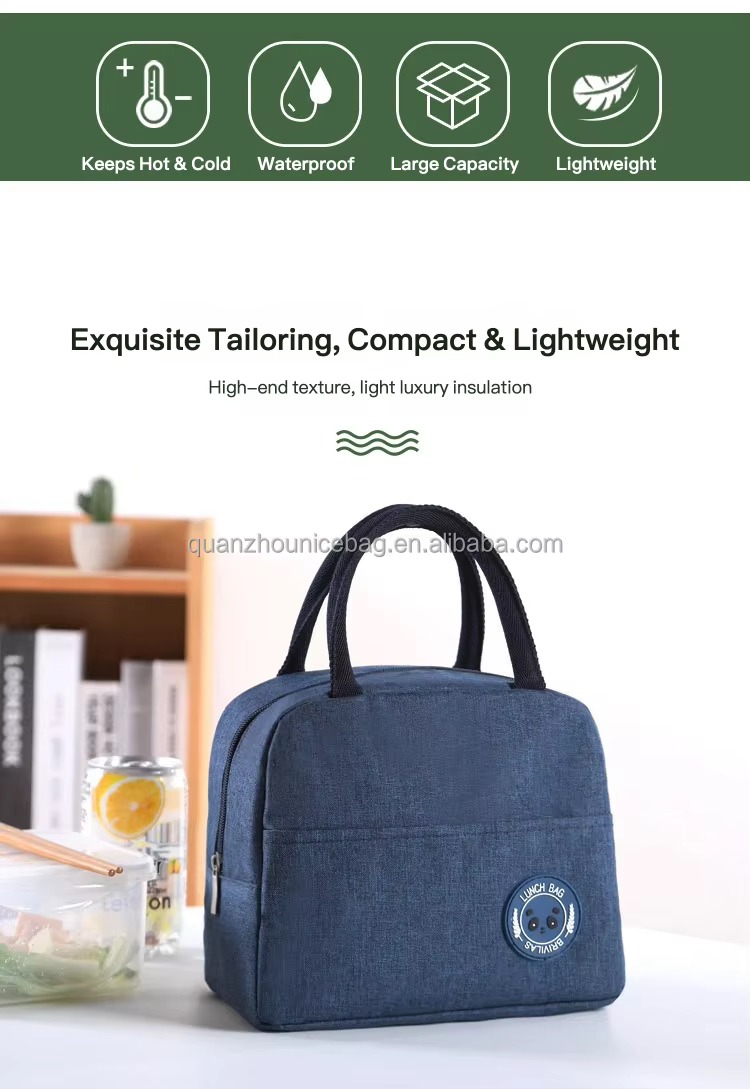 Cationic Fabric Insulated Lunch Bag with Foil Lining product detail