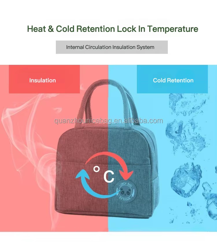 Cationic Fabric Insulated Lunch Bag with Foil Lining product detail