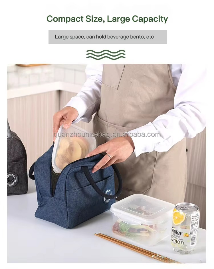 Cationic Fabric Insulated Lunch Bag with Foil Lining product detail