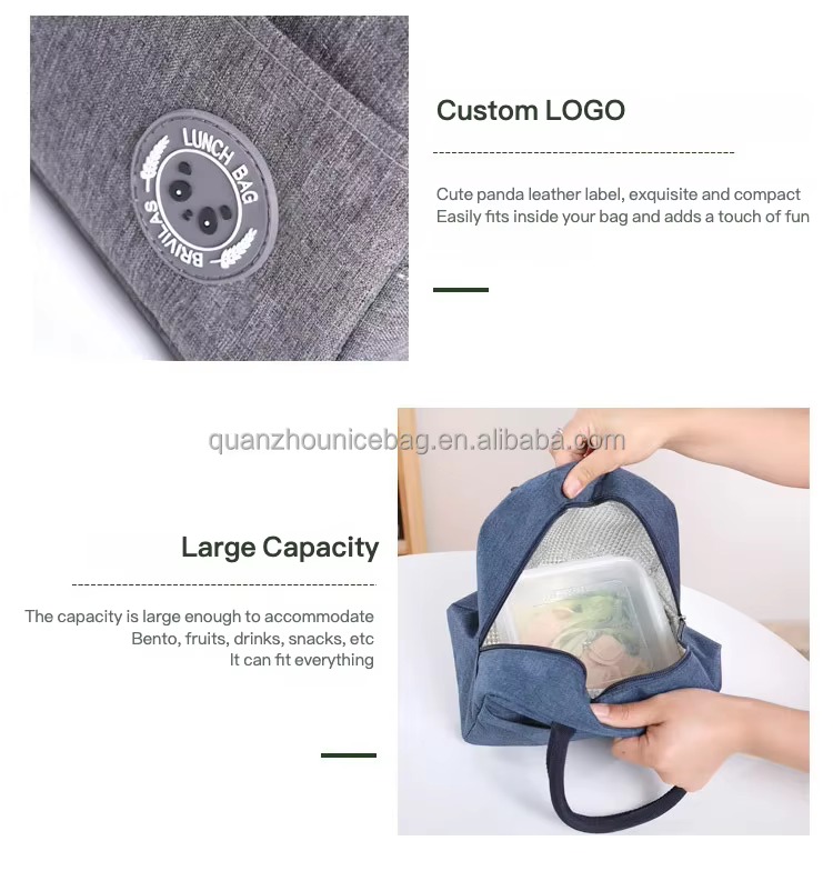 Cationic Fabric Insulated Lunch Bag with Foil Lining product detail