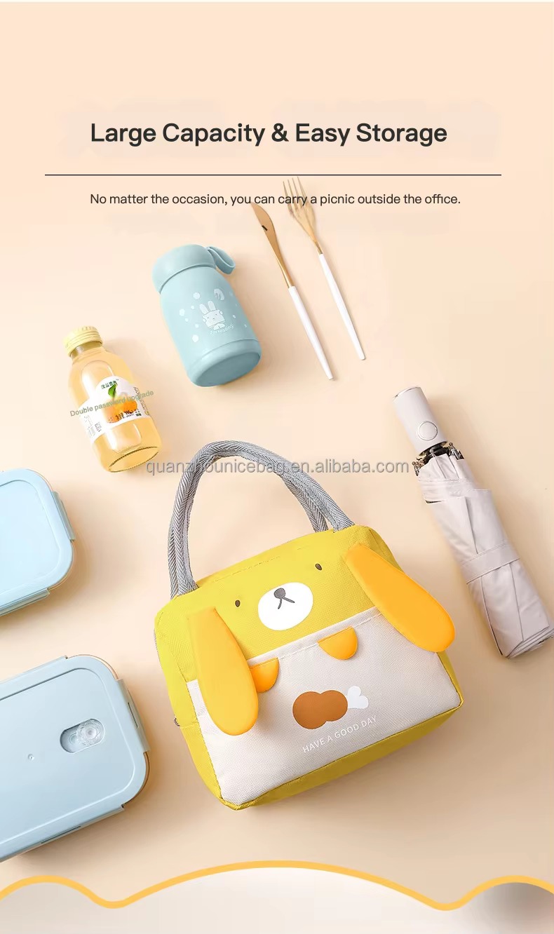 3D Cartoon Animal-Face Design Insulated Lunch Bag product detail