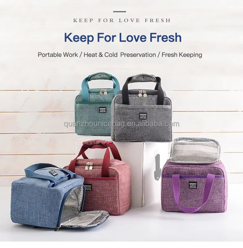 Three-Layer Insulated Lunch Bag with Front Storage Pocket product detail