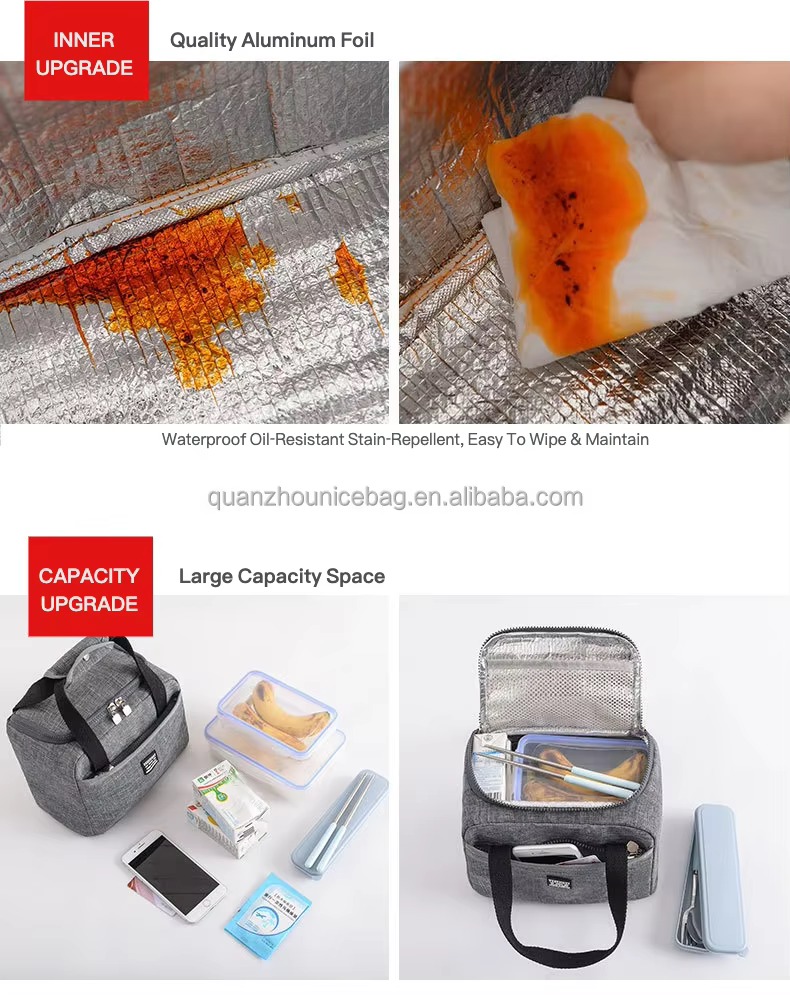 Three-Layer Insulated Lunch Bag with Front Storage Pocket product detail