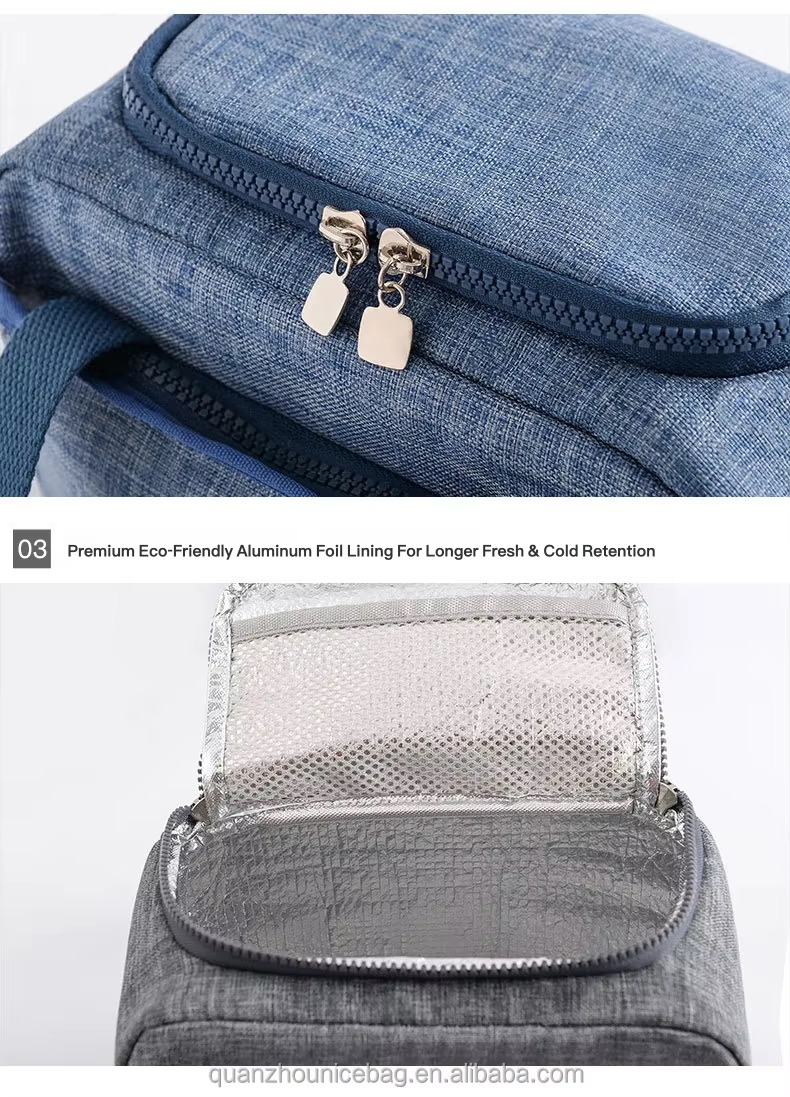 Three-Layer Insulated Lunch Bag with Front Storage Pocket product detail