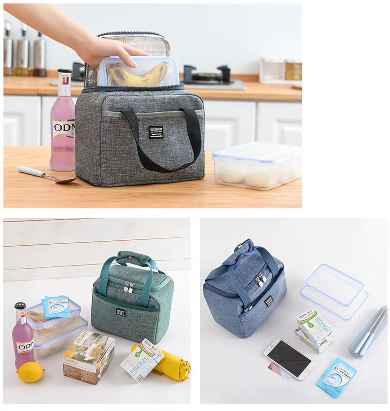 Three-Layer Insulated Lunch Bag with Front Storage Pocket product detail