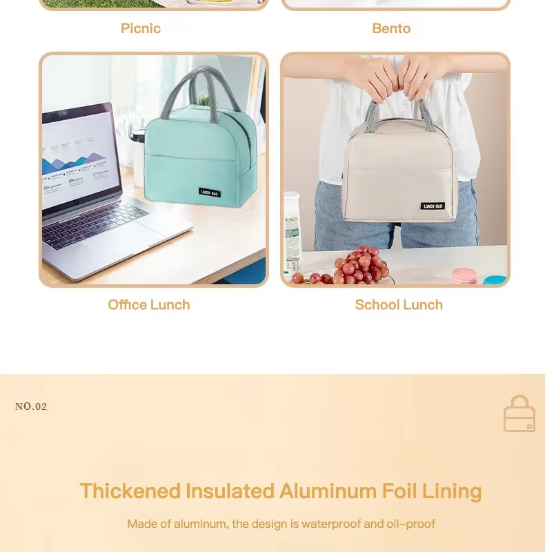 Portable Insulated Bento Lunch Bag for Work and School product detail