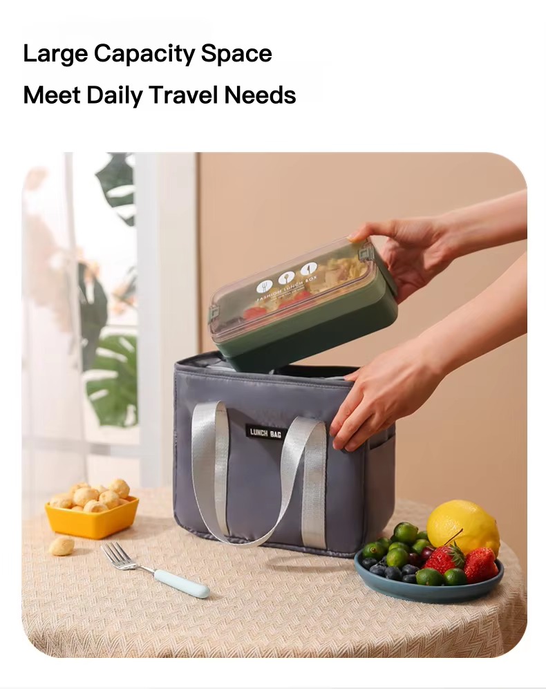 Insulated Lunch Tote with Foil Lining and Sturdy Handles product detail
