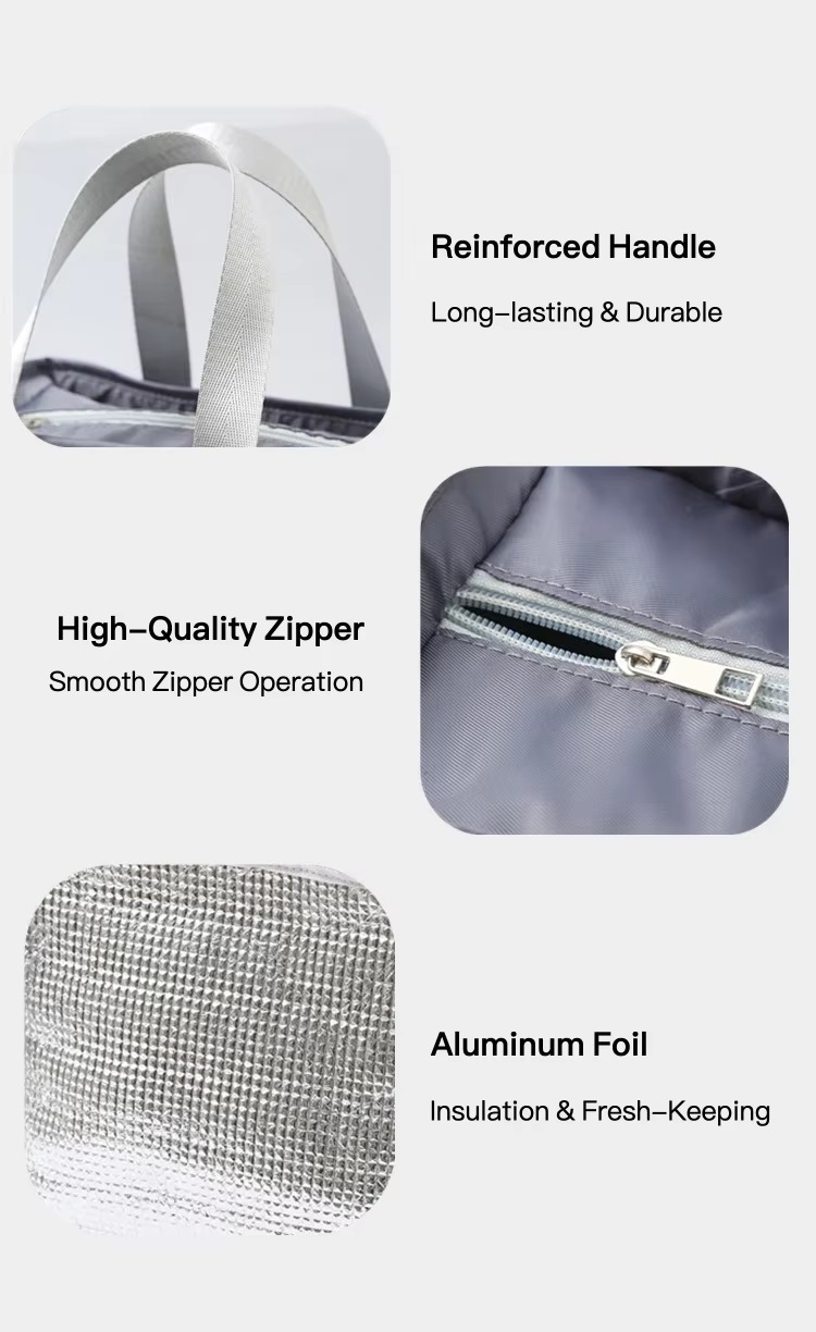 Insulated Lunch Tote with Foil Lining and Sturdy Handles product detail
