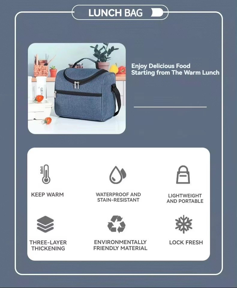 Insulated Lunch Bag Thicken Oxford Aluminum Foil Insulation Picnic Camping Oxford Fresh-keeping Food Cooler - product detail