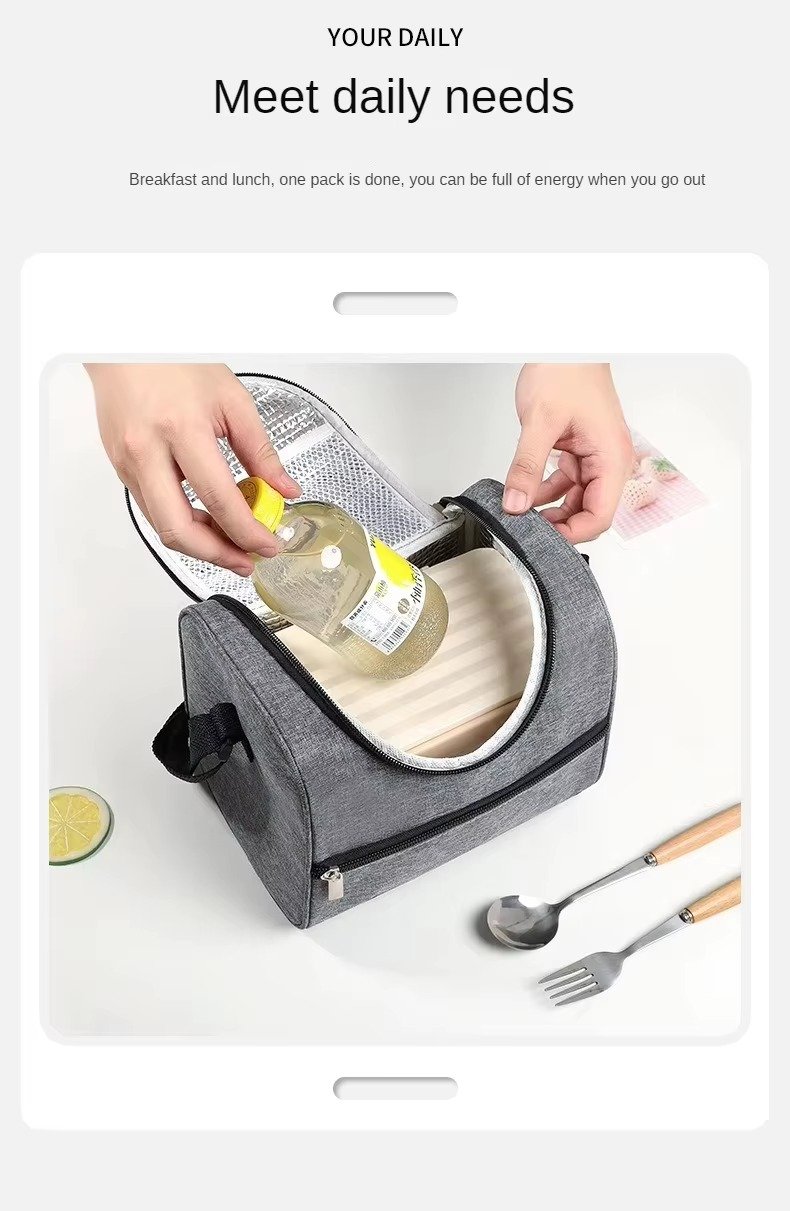 Insulated Lunch Bag Thicken Oxford Aluminum Foil Insulation Picnic Camping Oxford Fresh-keeping Food Cooler - product detail