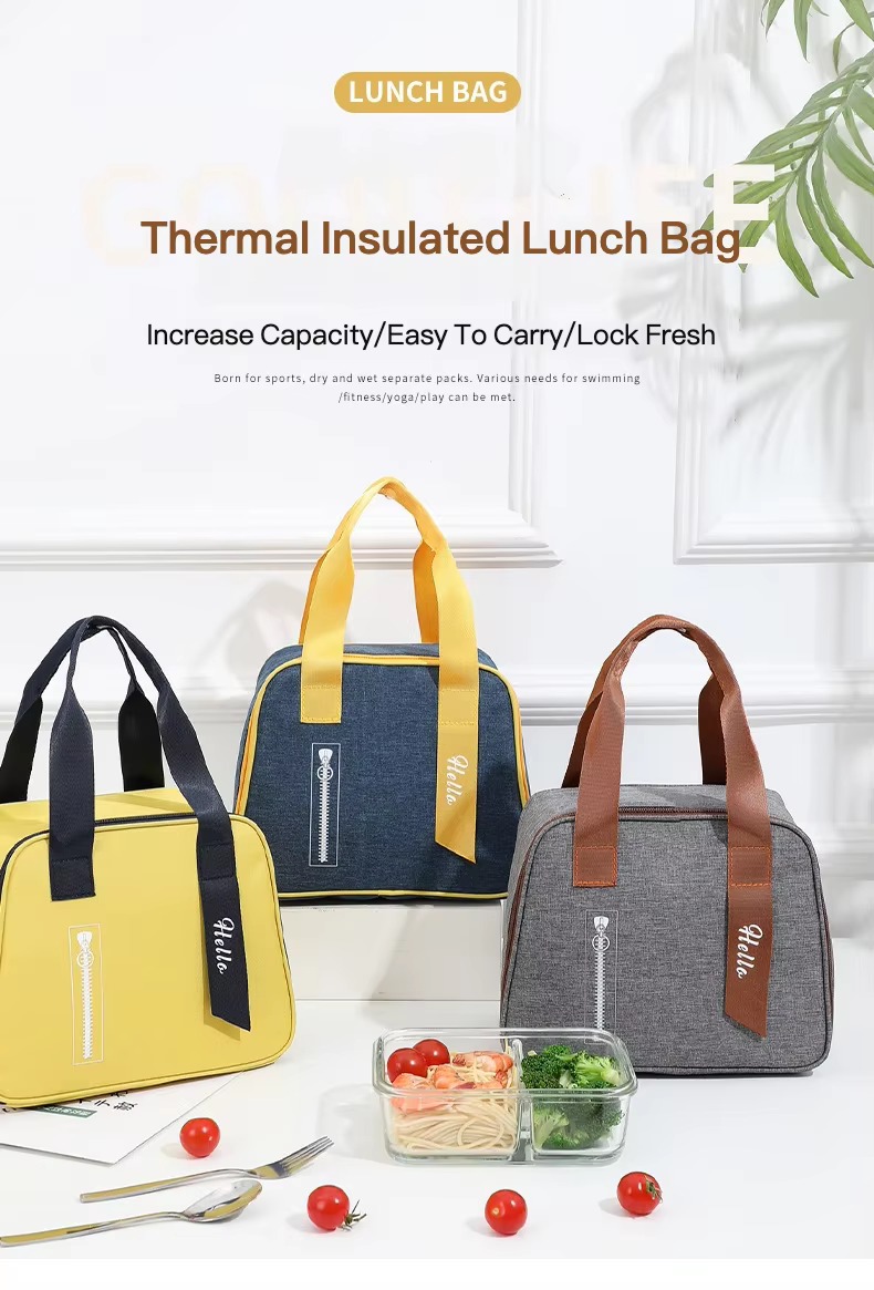 Trapezoidal Insulated Lunch Bag with Inner Mesh Pocket product detail