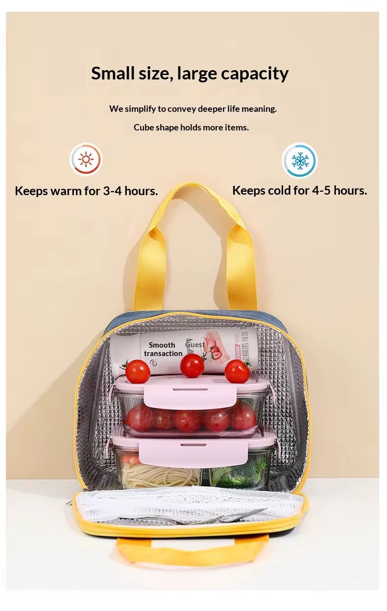 Trapezoidal Insulated Lunch Bag with Inner Mesh Pocket product detail