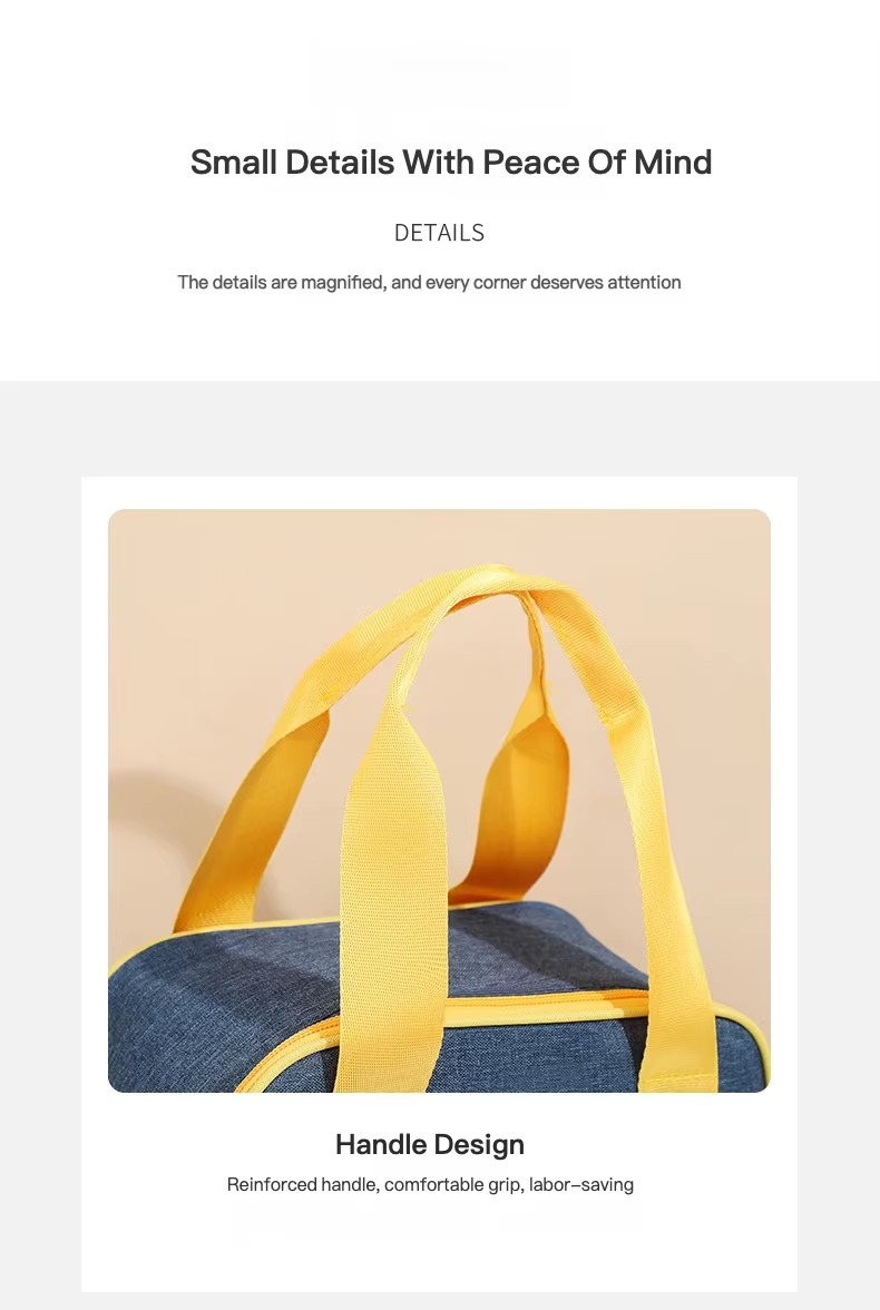 Trapezoidal Insulated Lunch Bag with Inner Mesh Pocket product detail