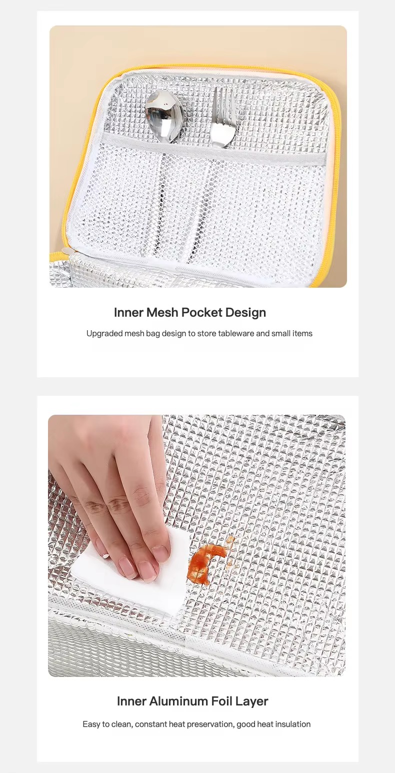 Trapezoidal Insulated Lunch Bag with Inner Mesh Pocket product detail