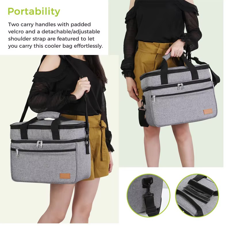 front zip pocket for napkins and mesh pocket for cutlery