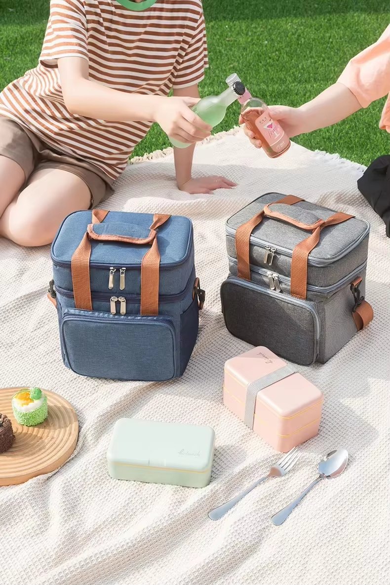 Reusable Thermal Insulated Fresh-keeping Lunch Cooler Bags Backpack Insulation Outdoor Picnic Beach Bag - product detail