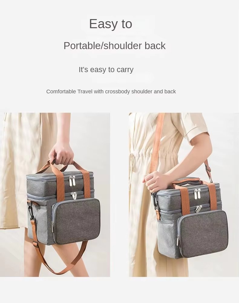 Reusable Thermal Insulated Fresh-keeping Lunch Cooler Bags Backpack Insulation Outdoor Picnic Beach Bag - product detail