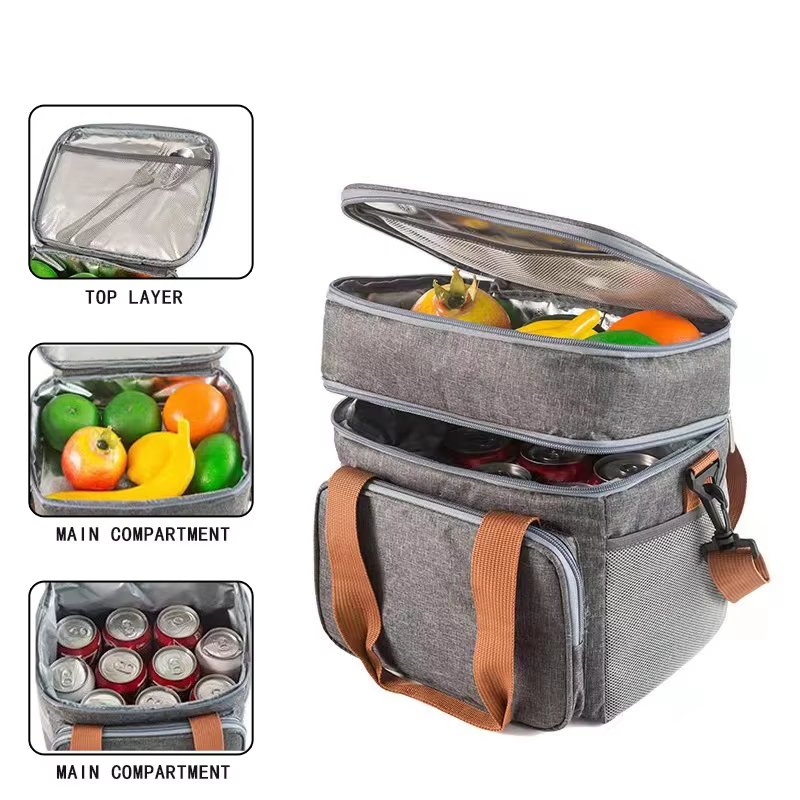 Reusable Thermal Insulated Fresh-keeping Lunch Cooler Bags Backpack Insulation Outdoor Picnic Beach Bag - product detail