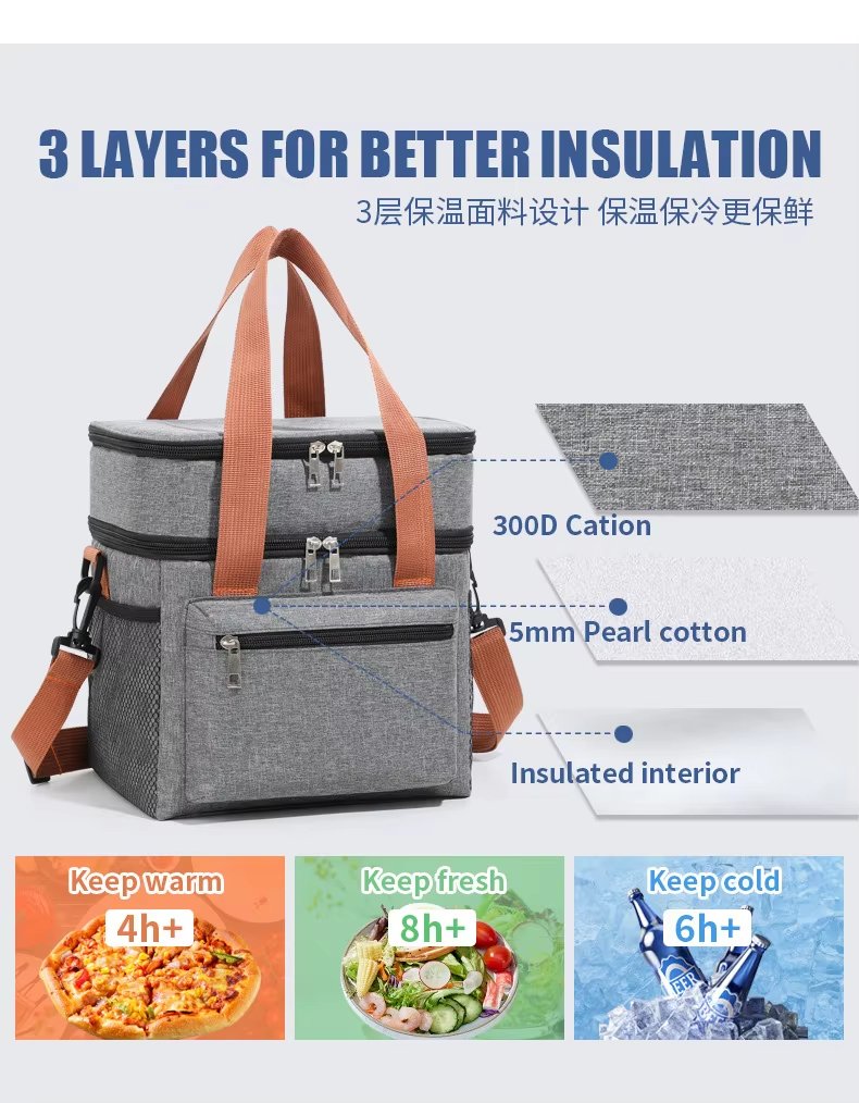 New Reusable Waterproof Lightweight Lunch Bag Picnic Insulated Backpack Portable Leak-Proof Aluminum Foil Cooler Bags for Foo - product detail