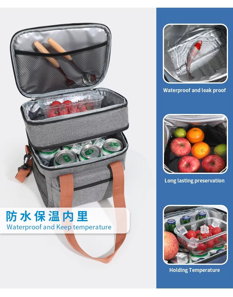 New Reusable Waterproof Lightweight Lunch Bag Picnic Insulated Backpack Portable Leak-Proof Aluminum Foil Cooler Bags for Foo - product detail