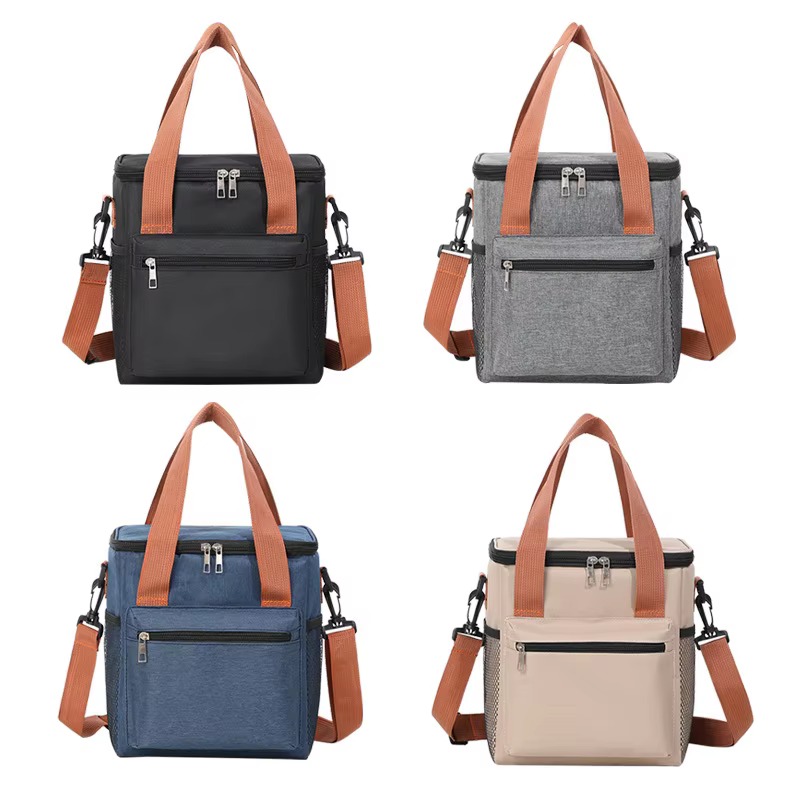 Square Insulated Crossbody Cooler Bag with Mesh Pocket product detail