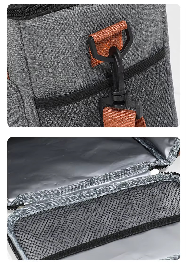 Square Insulated Crossbody Cooler Bag with Mesh Pocket product detail