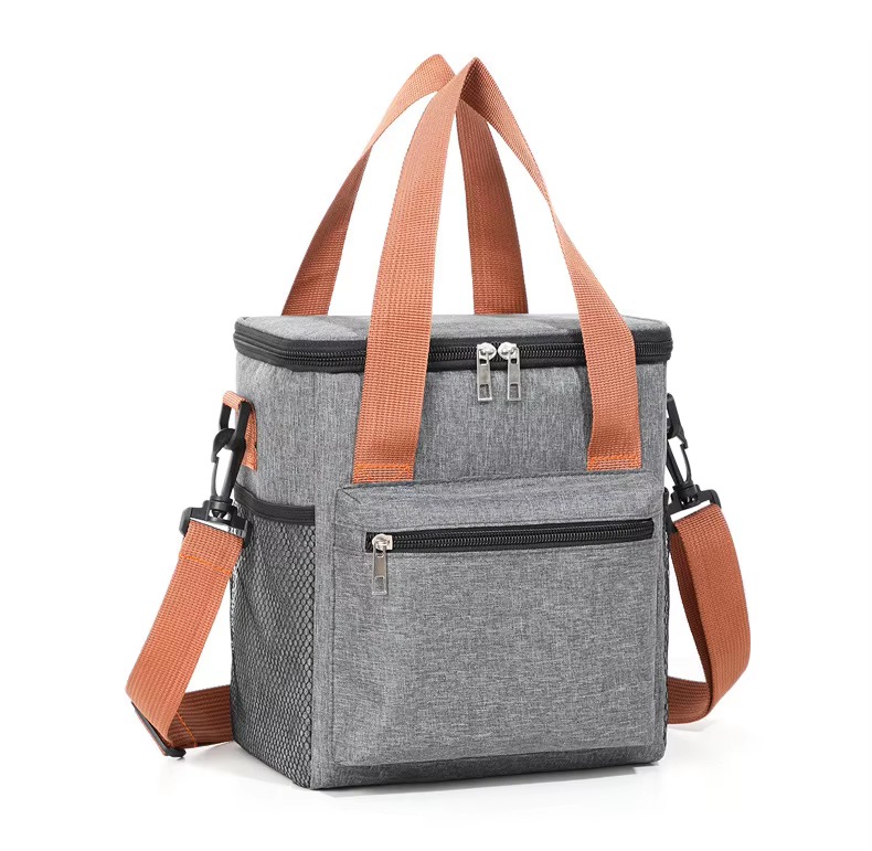 Square Insulated Crossbody Cooler Bag with Mesh Pocket product detail